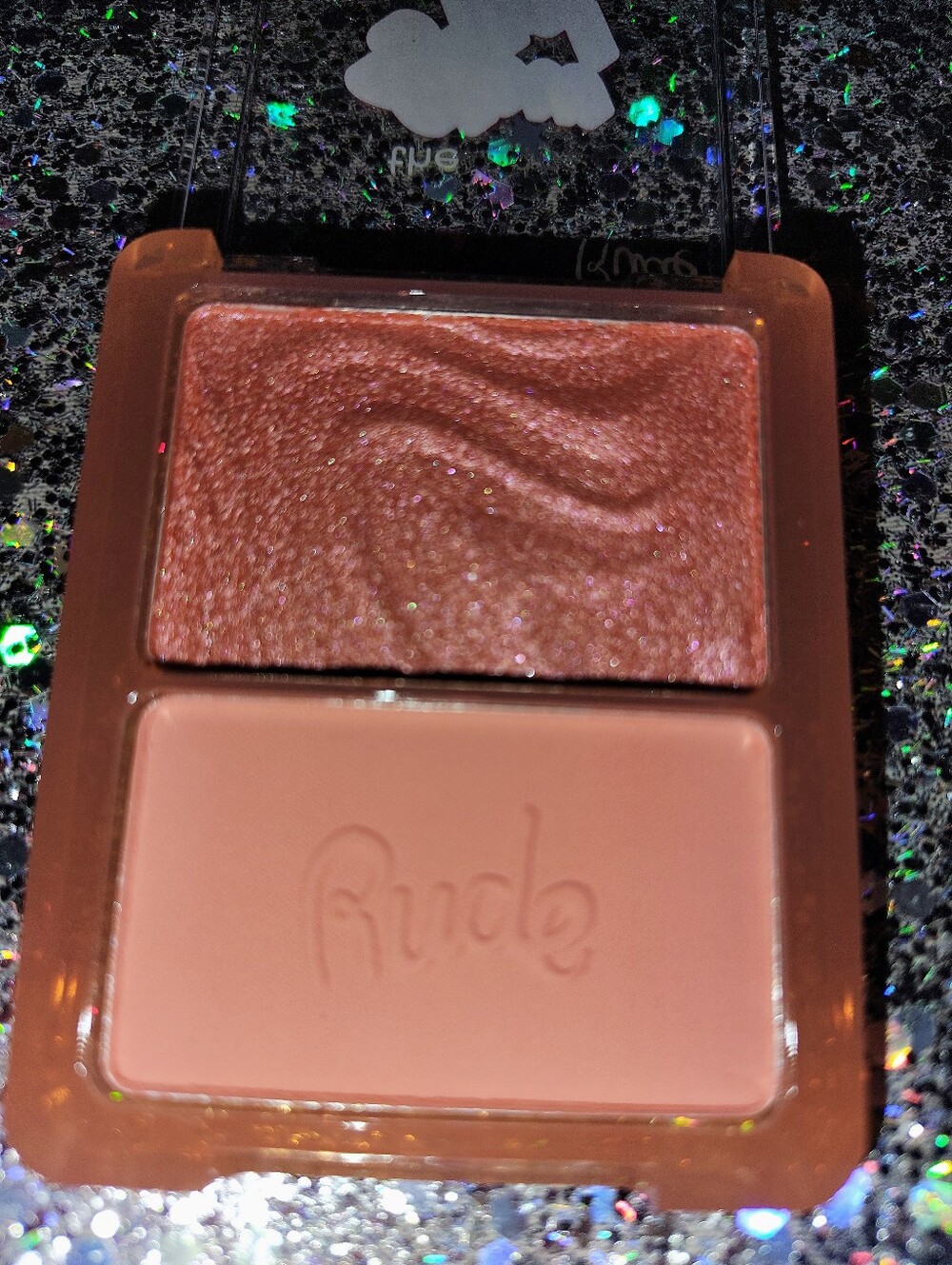 Rude Cosmetics Matte And Shimmer Blush In Shade Coral Gleam Blush Duo
